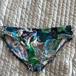 Boden Women's Swim Bottom - Green and Blue Pattern